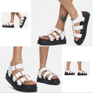 WHITE LAETICIA GLADIATOR SANDALS